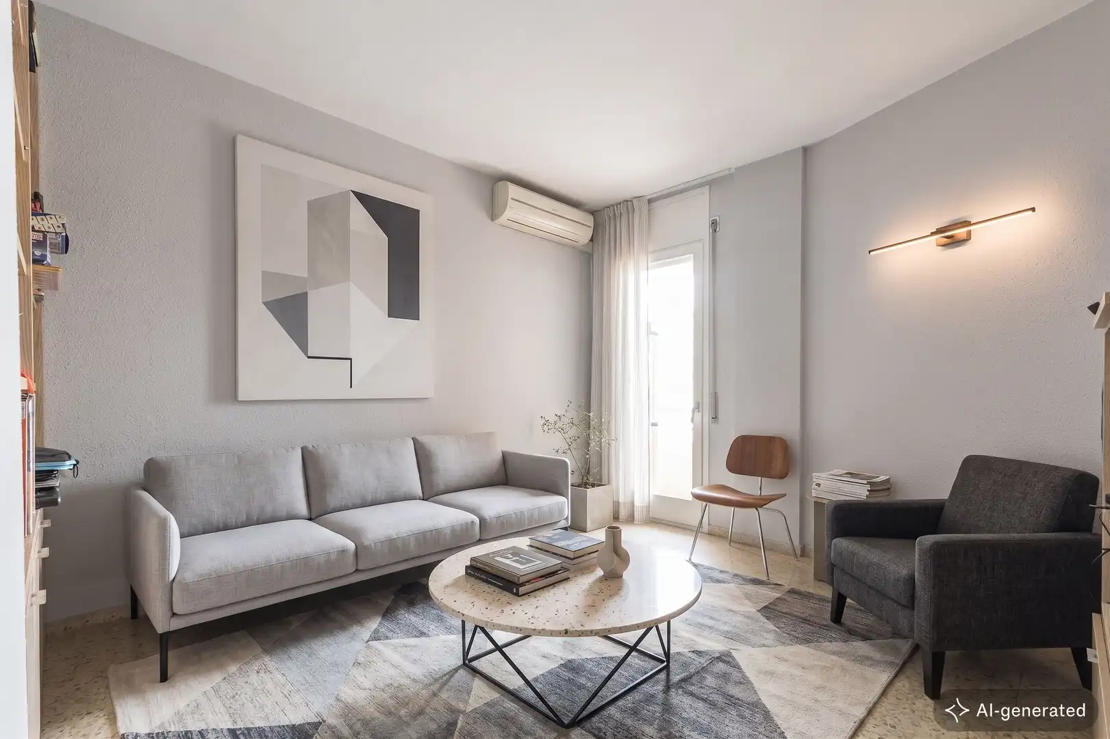 Wohnzimmer von Wohnung zum Verkauf in Barcelona mit Klimaanlage, Heizung und Terrasse