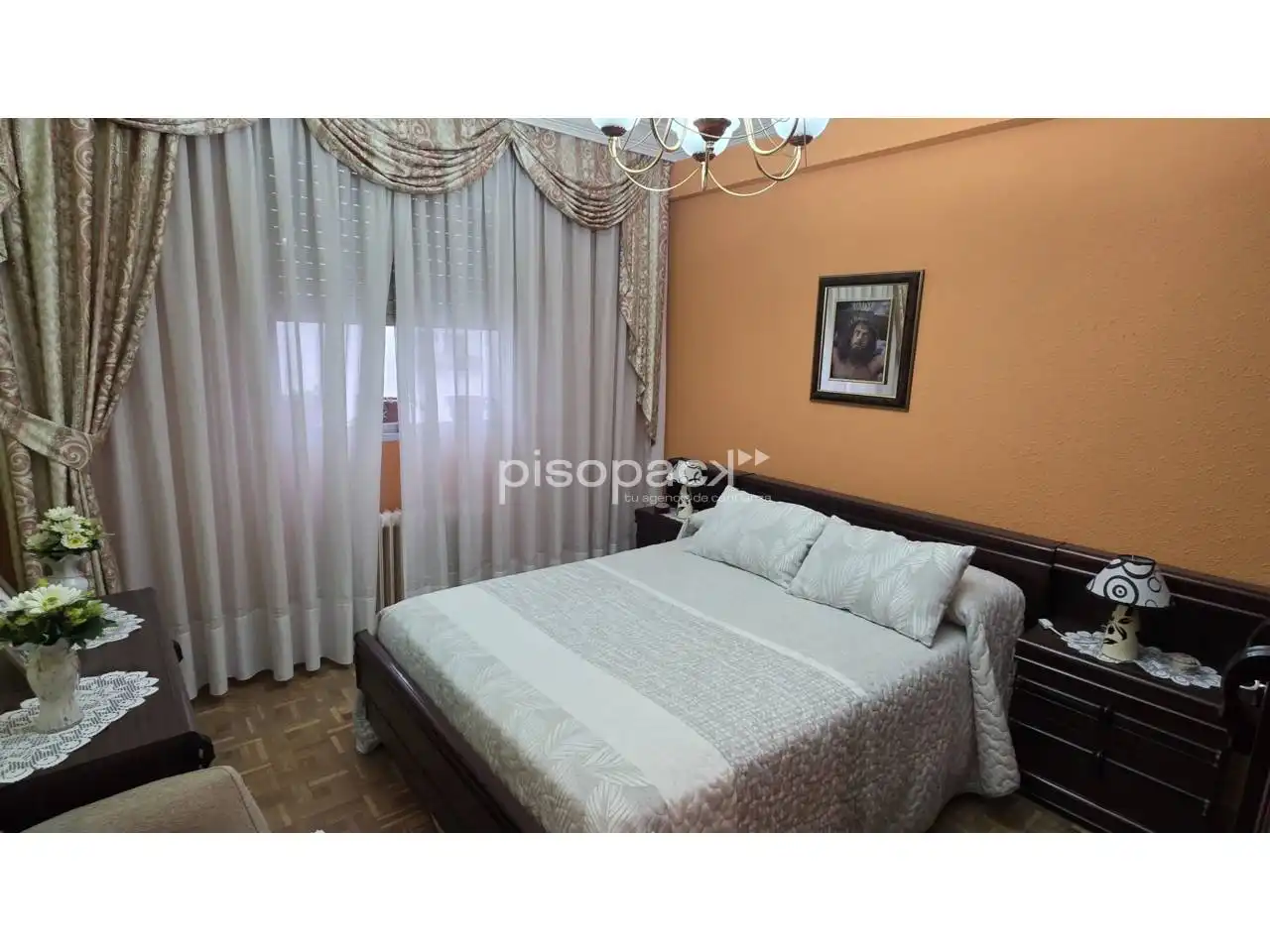 Bedroom of Flat for sale in  Pamplona / Iruña  with Heating, Parquet flooring and Balcony