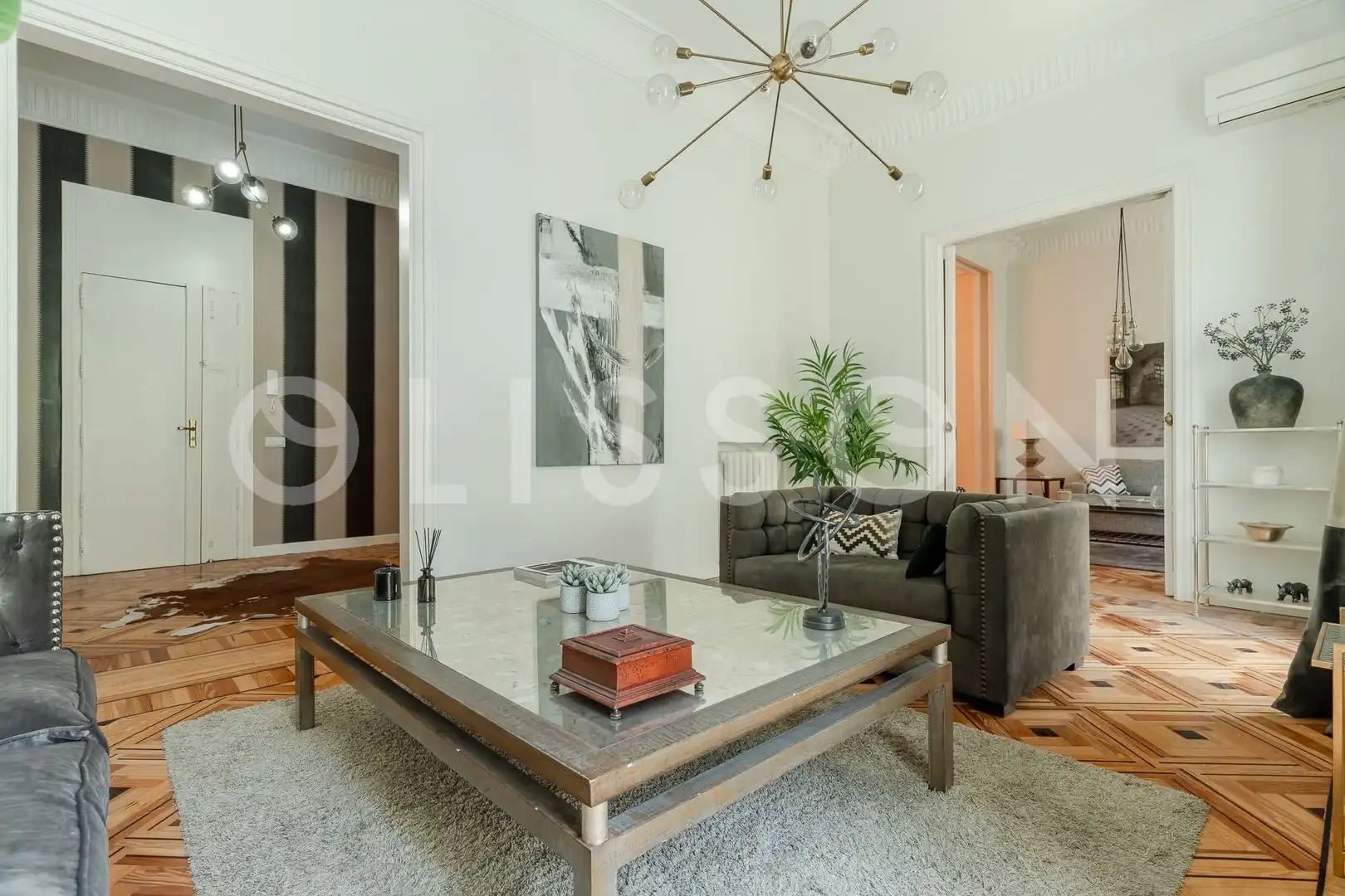 Wohnzimmer von Wohnung zur Miete in Madrid mit Klimaanlage, Heizung und Möbliert