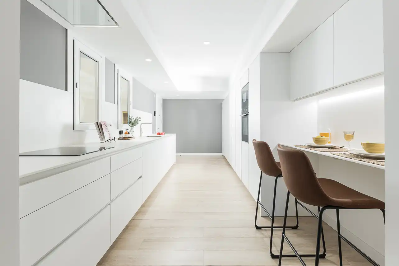 Cocina de Apartamento de alquiler en Barcelona con Aire acondicionado, Calefacción y Jardín privado