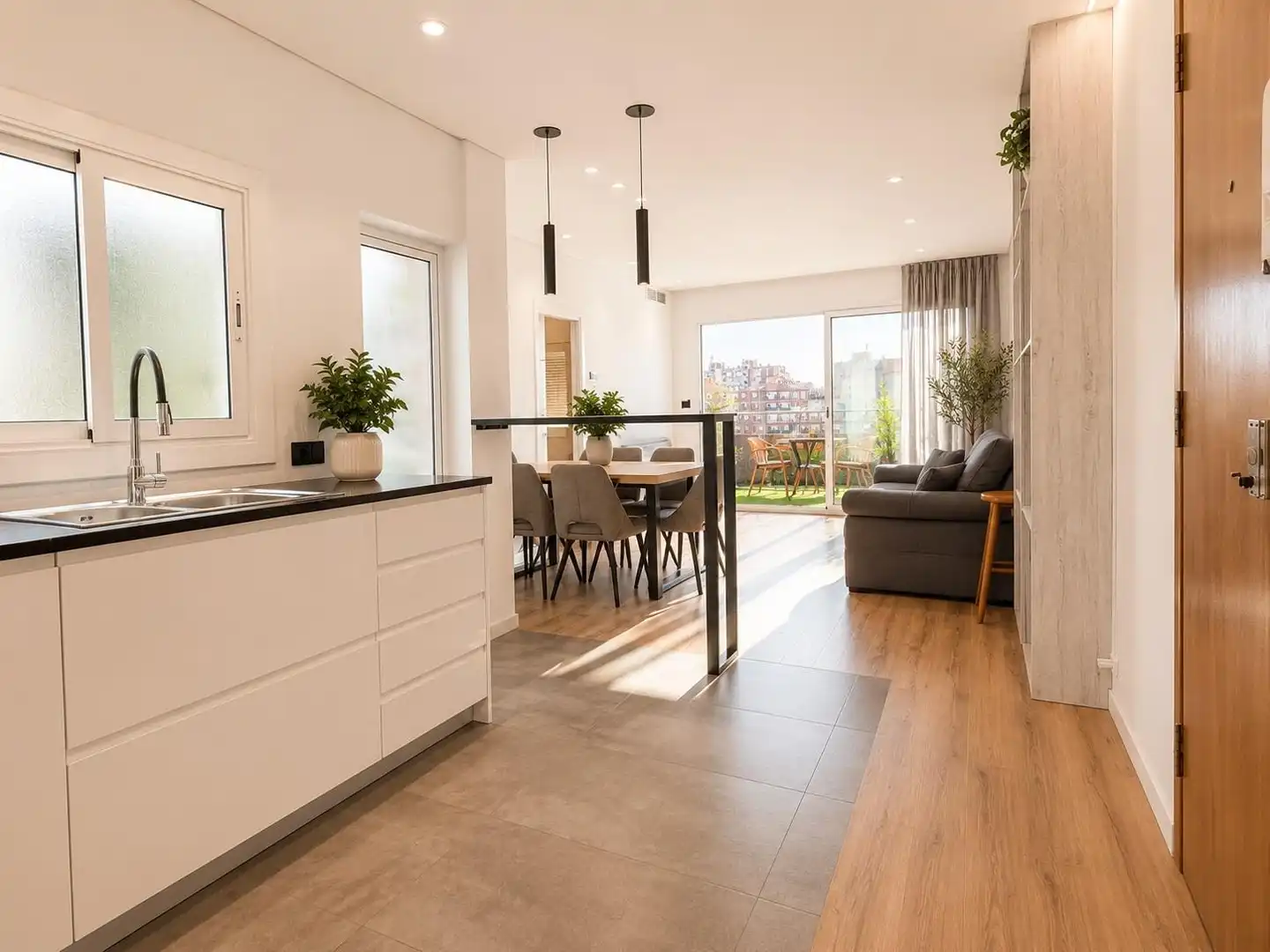 Cuina de Pis en venda en Sabadell amb Parquet, Terrassa i Balcó