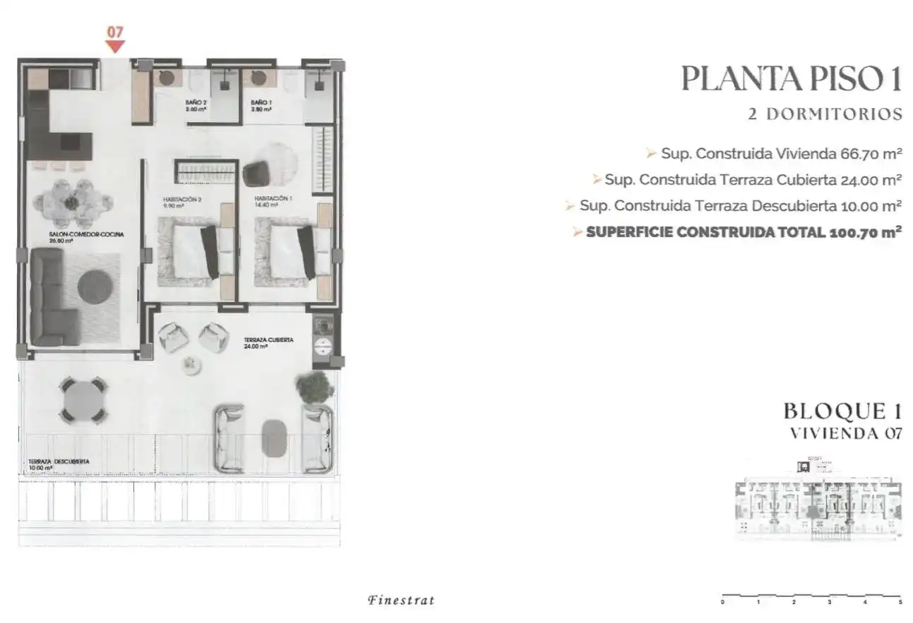 Apartament en venda en Finestrat amb Aire condicionat, Calefacció i Terrassa