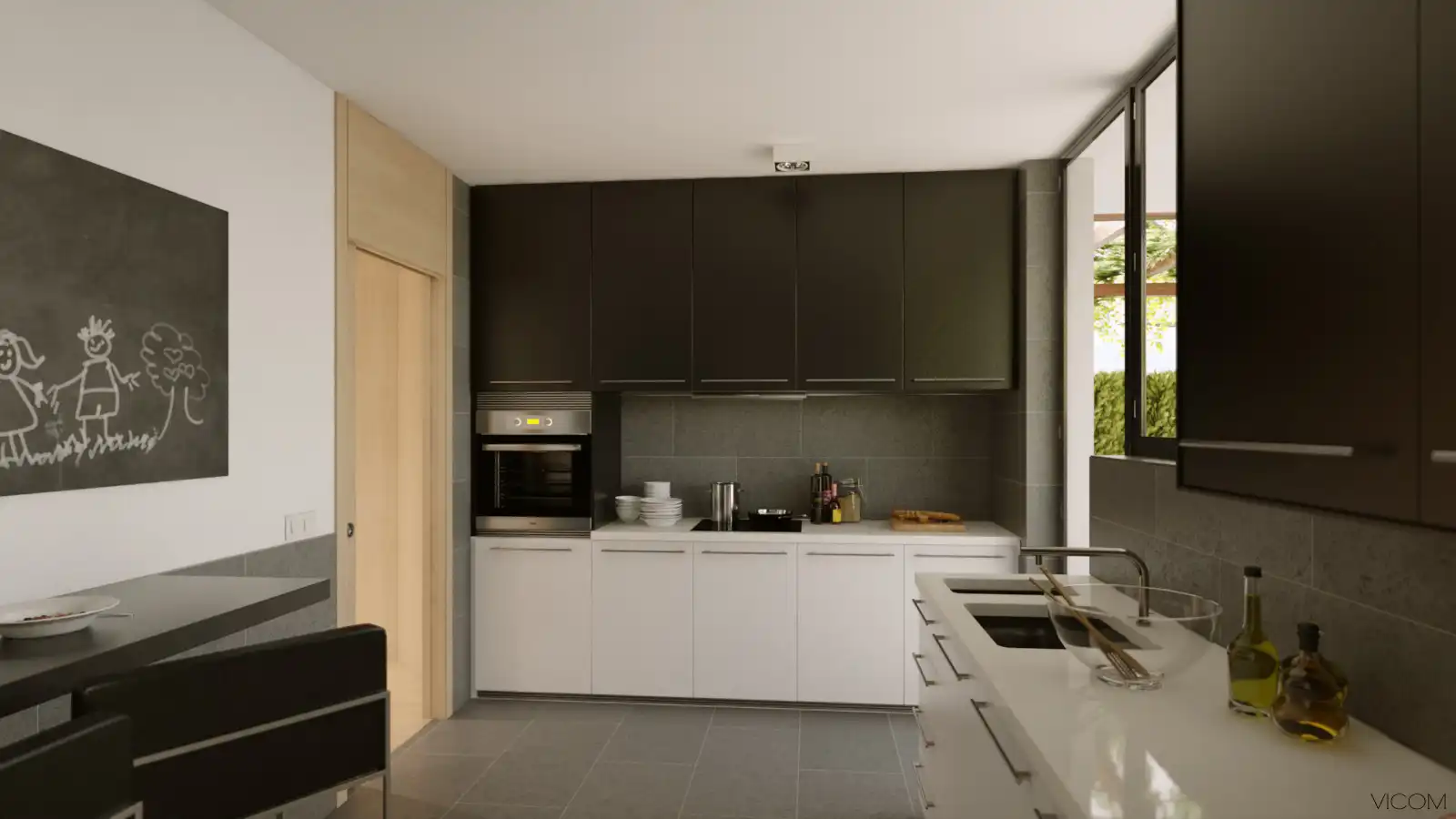 Cocina de Casa o chalet en venta en Santiago de Compostela  con Calefacción, Jardín privado y Balcón