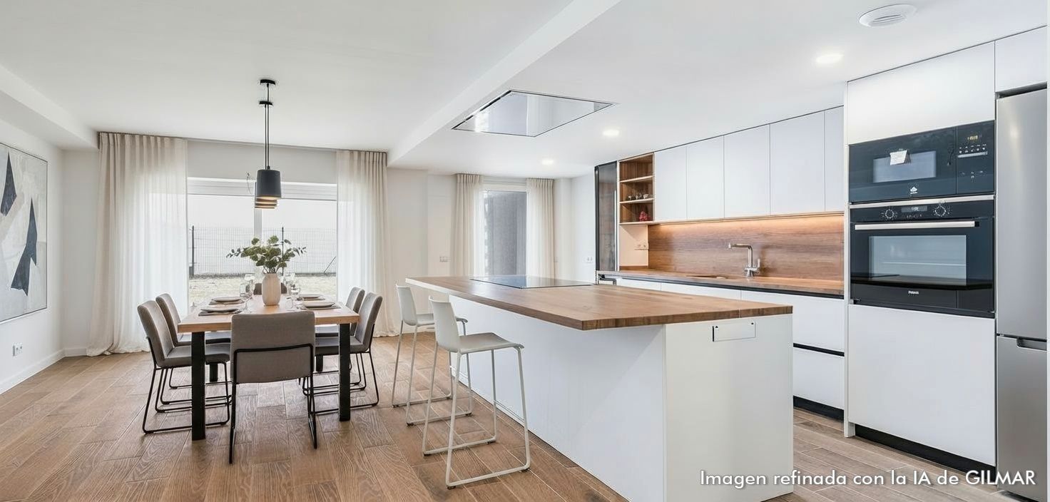 Cocina de Casa adosada en venta en Las Rozas de Madrid con Aire acondicionado, Calefacción y Jardín privado