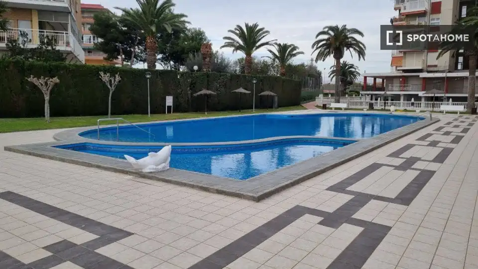 Piscina de Apartament per a compartir en Alicante / Alacant amb Aire condicionat, Terrassa i Moblat