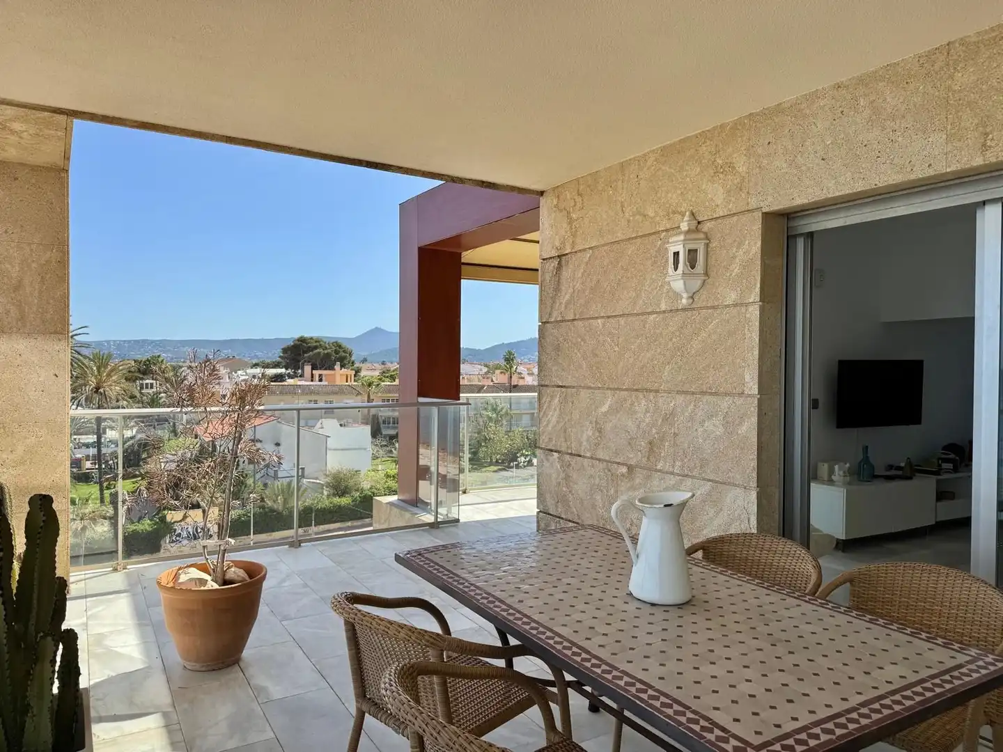 Terrasse von Dachboden zur Miete in Jávea / Xàbia mit Klimaanlage, Heizung und Terrasse