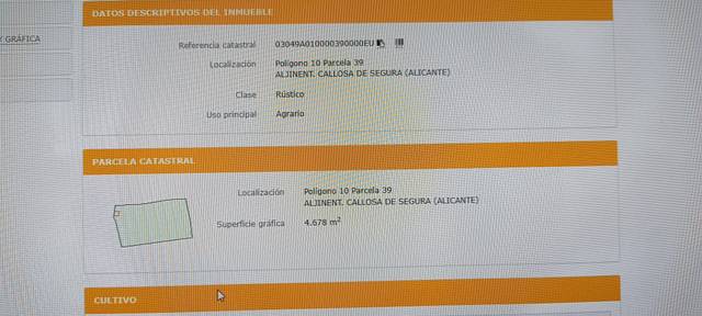Terreno en Venta en Camino lo Cerca en Callosa de Segura