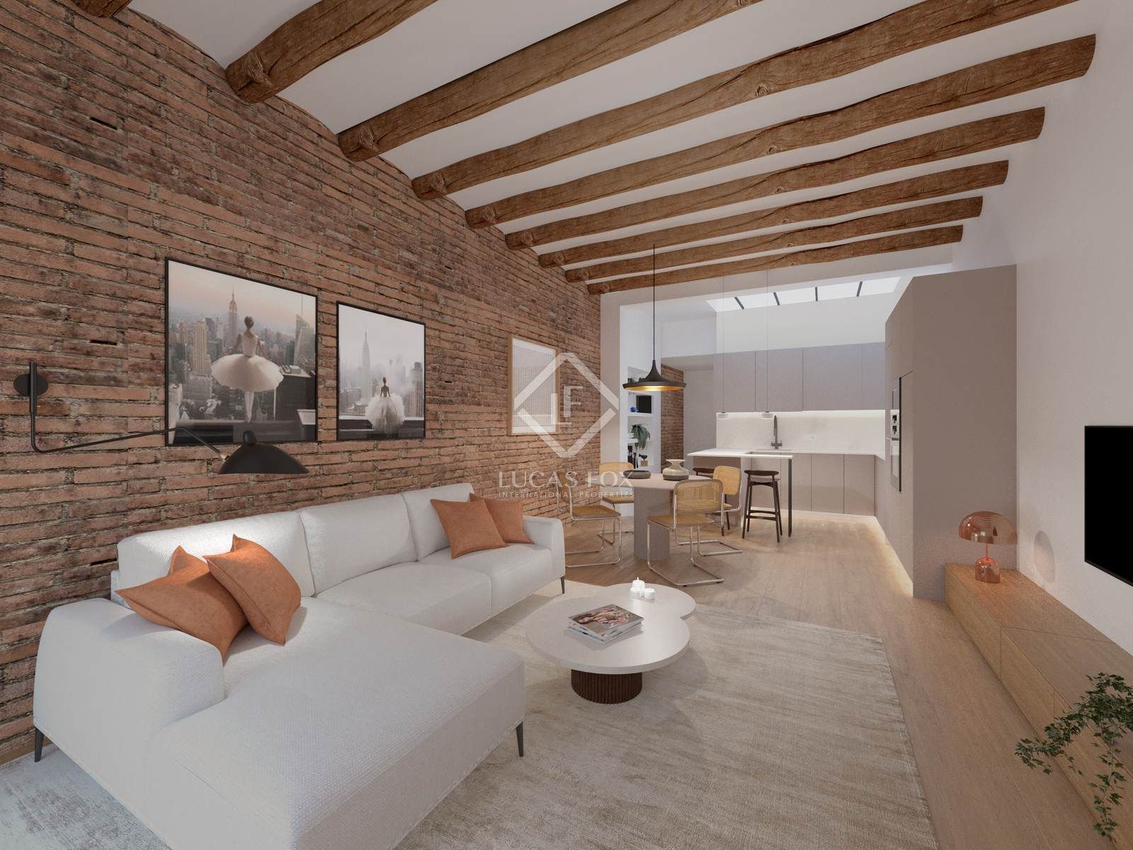Sala d'estar de Pis en venda en  Barcelona Capital amb Aire condicionat, Calefacció i Terrassa