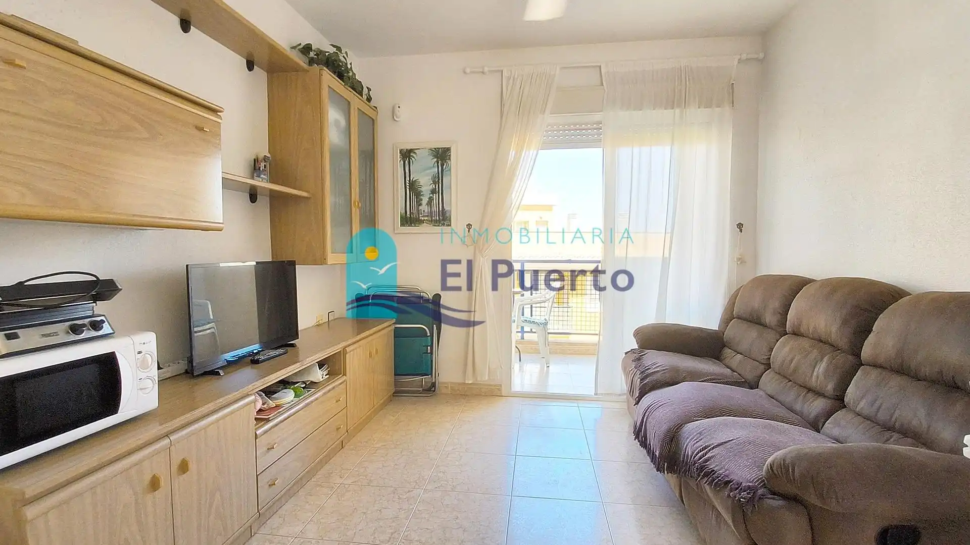 Sala de estar de Apartamento en venta en Mazarrón con Terraza, Amueblado y Alarma