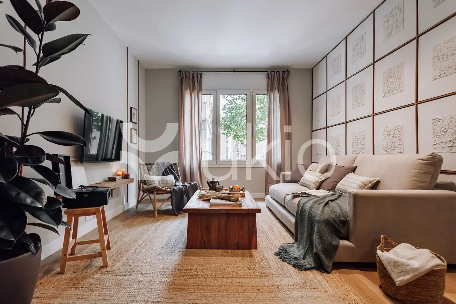 Wohnzimmer von Wohnungen zur Miete in Barcelona mit Klimaanlage, Heizung und Möbliert