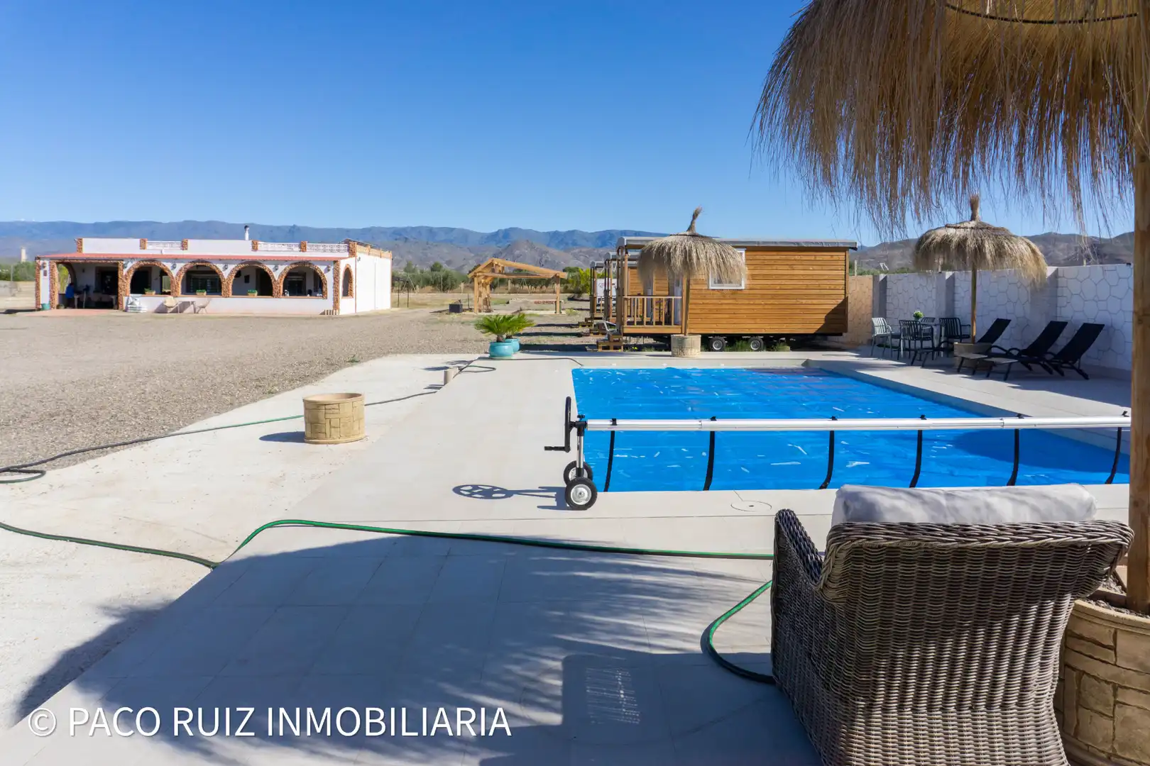 Piscina de Finca rústica en venta en Tabernas con Aire acondicionado, Jardín privado y Terraza