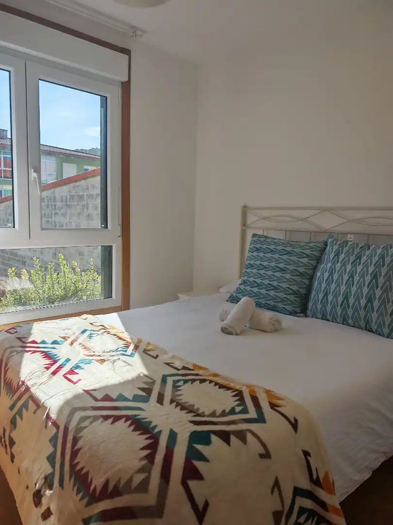 Dormitori de Apartament de lloguer en Fisterra amb Terrassa, Moblat i Forn