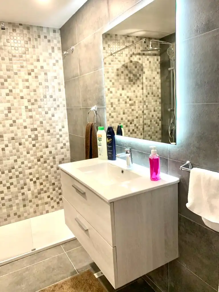 Bany de Apartament en venda en Alicante / Alacant amb Aire condicionat, Terrassa i Moblat