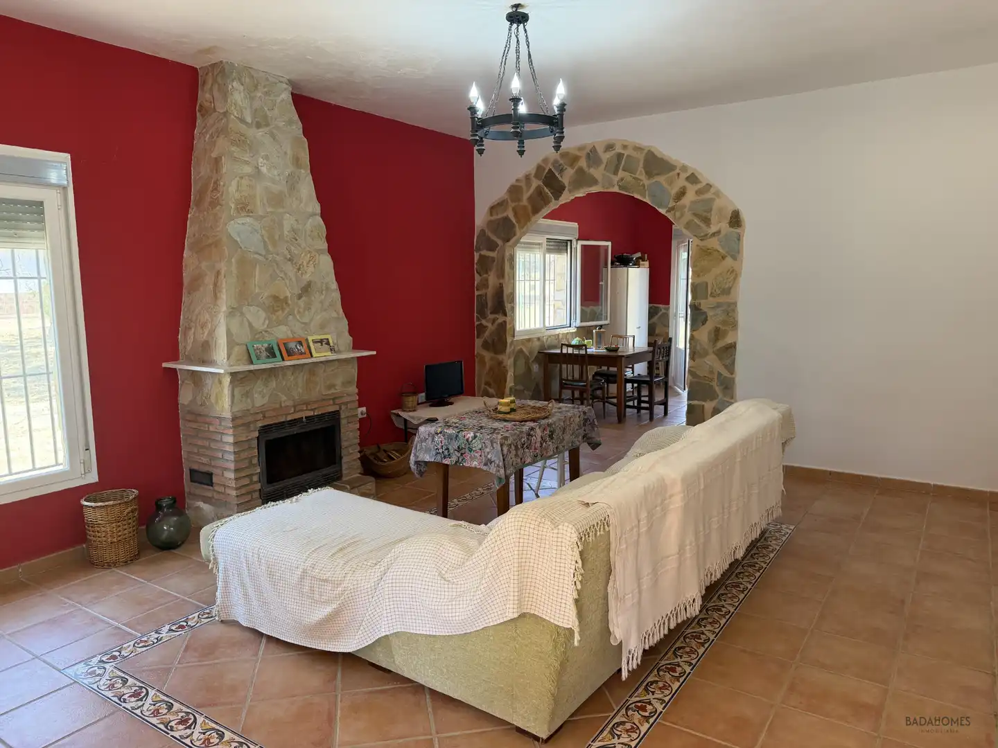 Sala de estar de Finca rústica en venta en Badajoz con Jardín privado, Terraza y Trastero