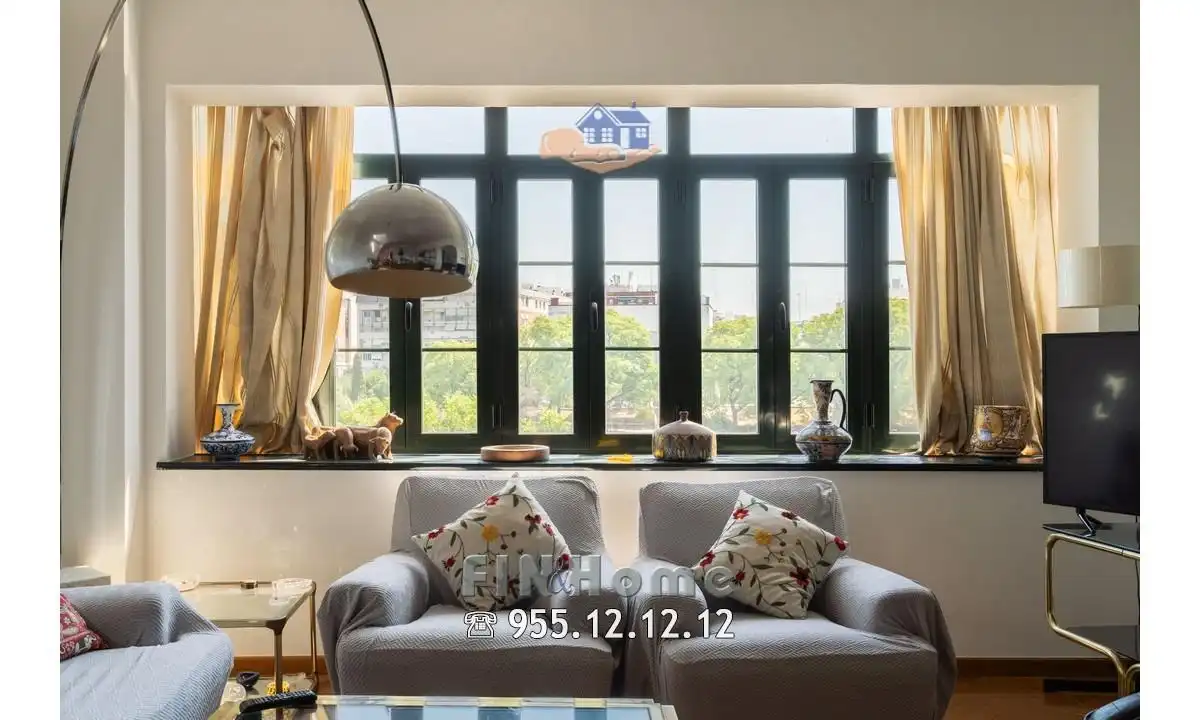 Sala de estar de Ático de alquiler en Sevilla con Aire acondicionado, Calefacción y Jardín privado