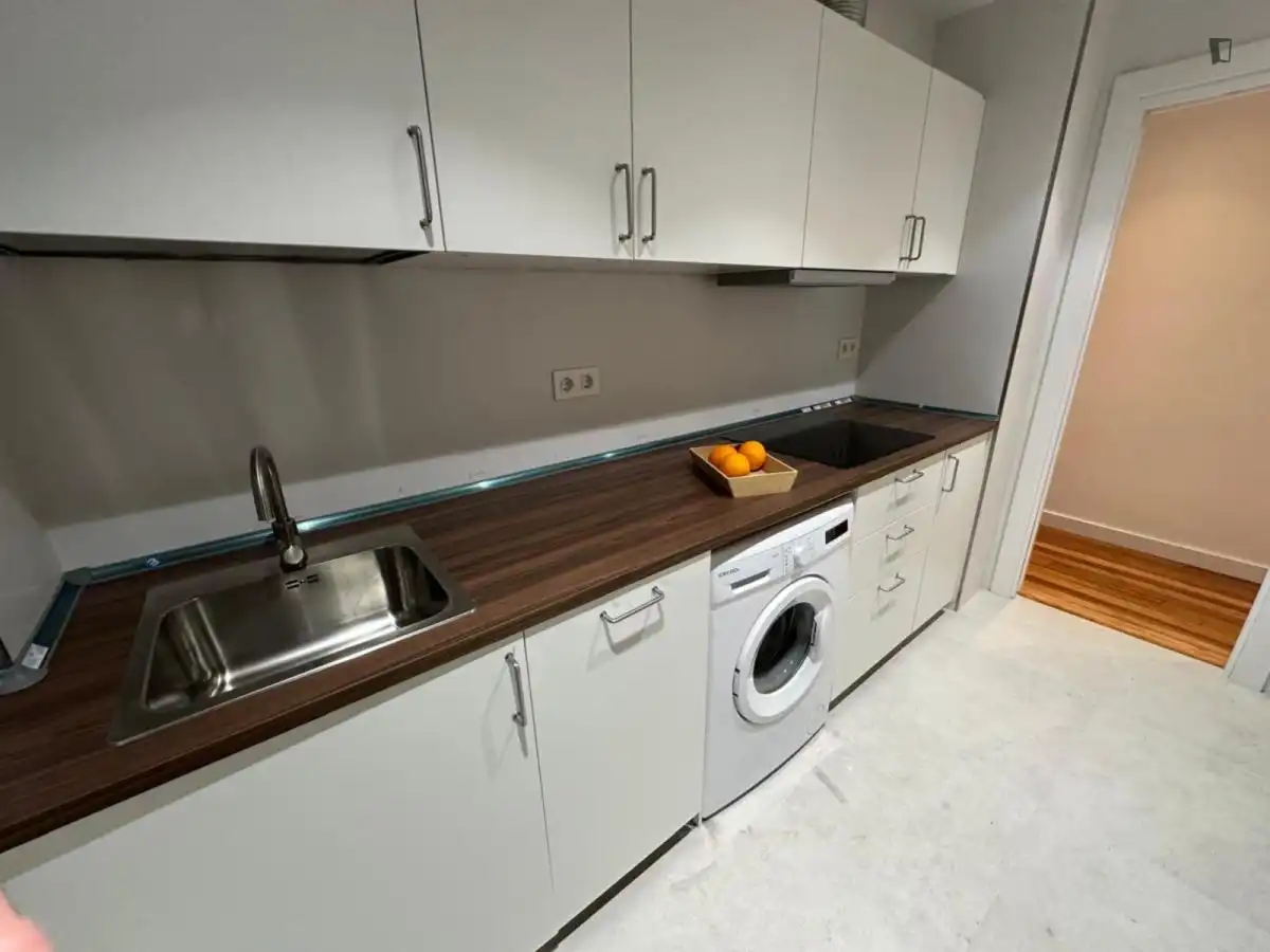 Cuina de Apartament per a compartir en Getxo  amb Calefacció, Moblat i Rentadora