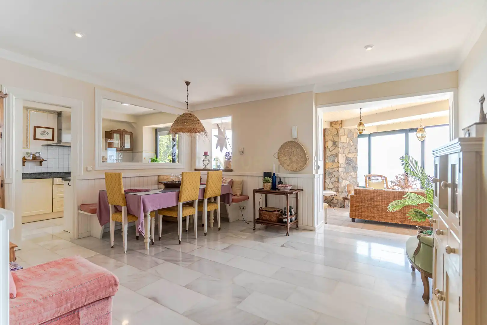 Dining room of Houses for sale in Almuñécar  with Air Conditioner, Private garden and Storage room