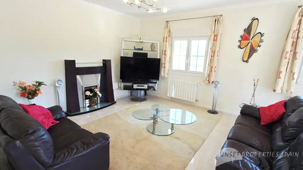 Living room of Houses for sale in Cómpeta  with Air Conditioner, Private garden and Swimming Pool