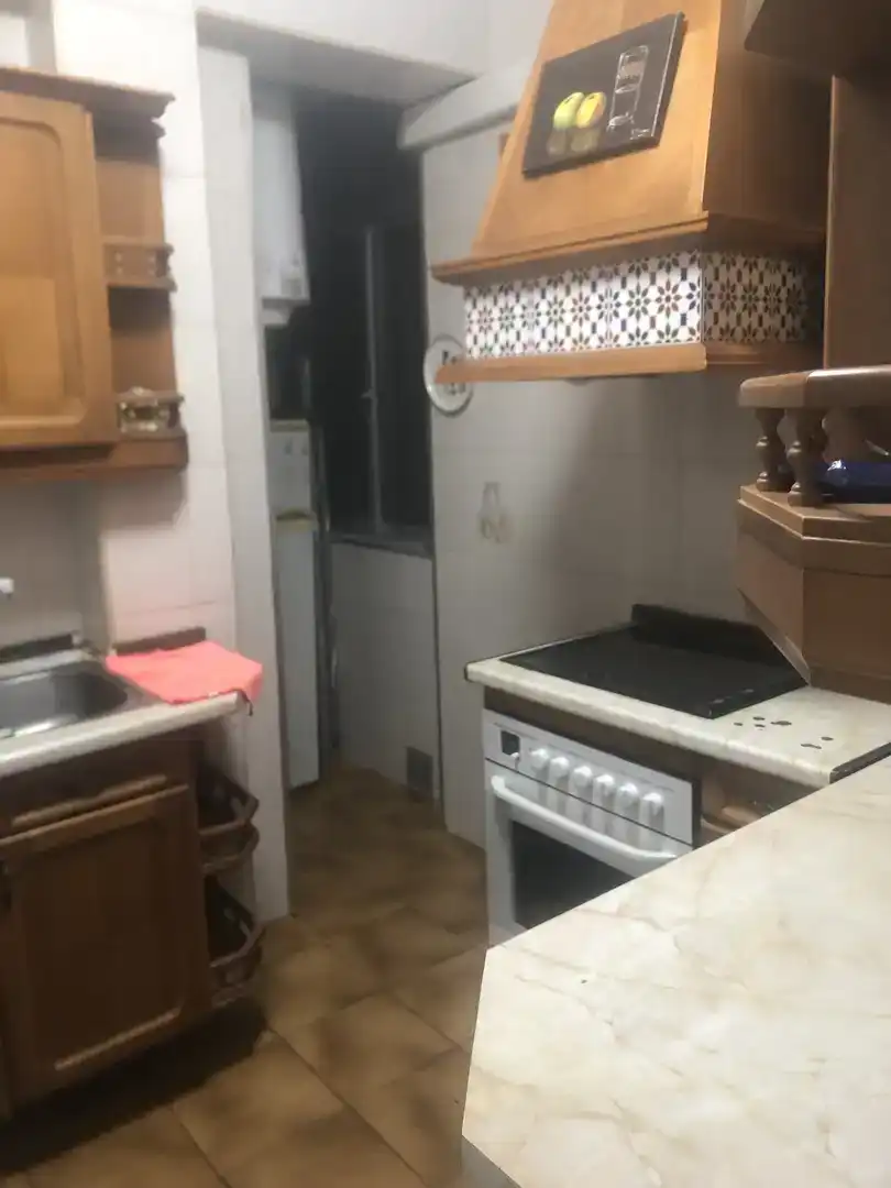 Kitchen of Flat for share in Málaga  with Parquet flooring, Furnished and Balcony