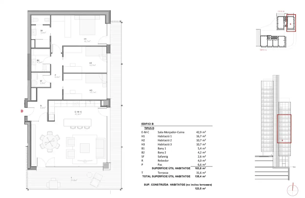 Flat with terrace to rent in Carrer dels Paraires, A tower, edifici B, imagen 21