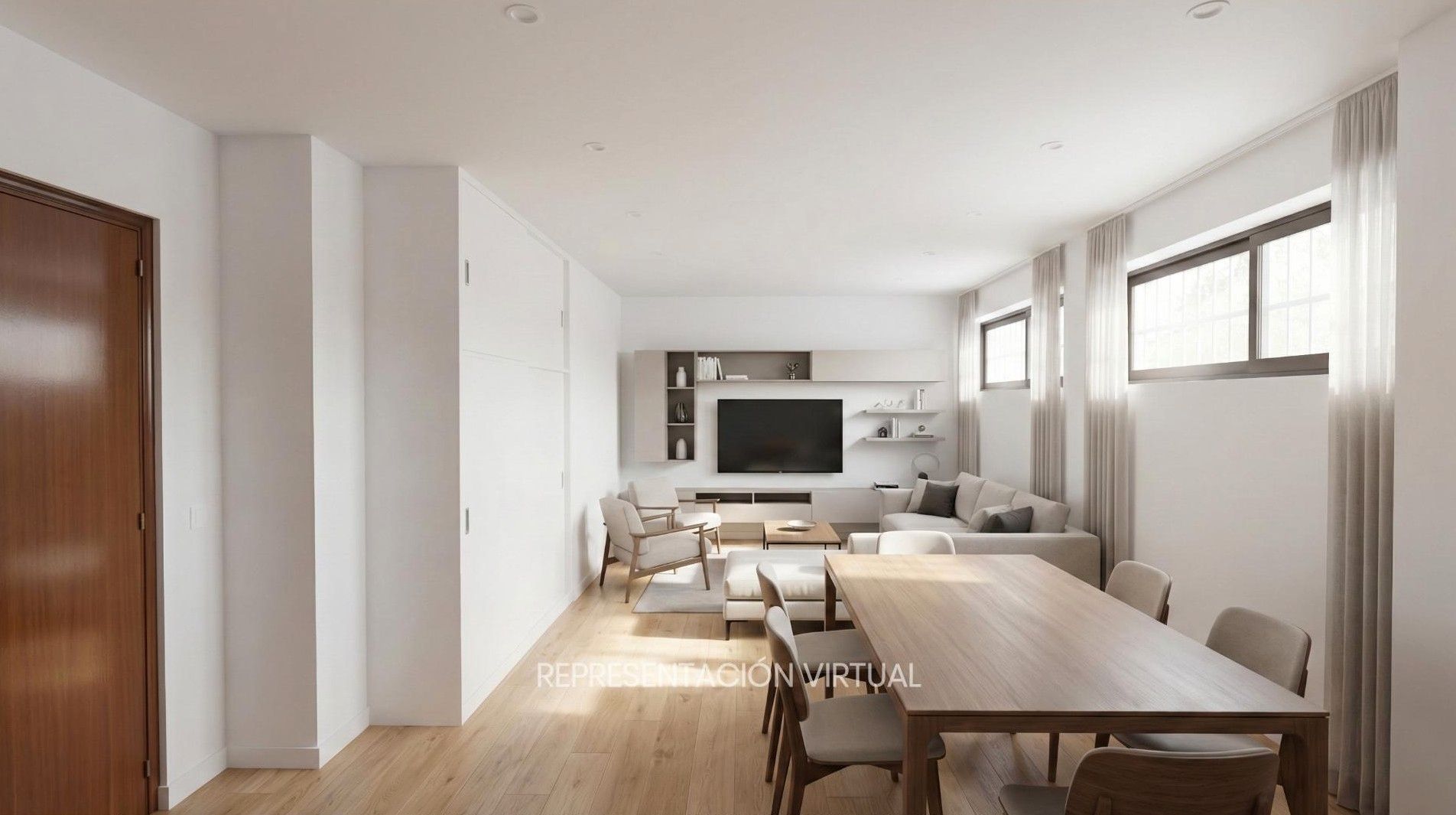 Sala d'estar de Estudi en venda en  Madrid Capital amb Piscina comunitària