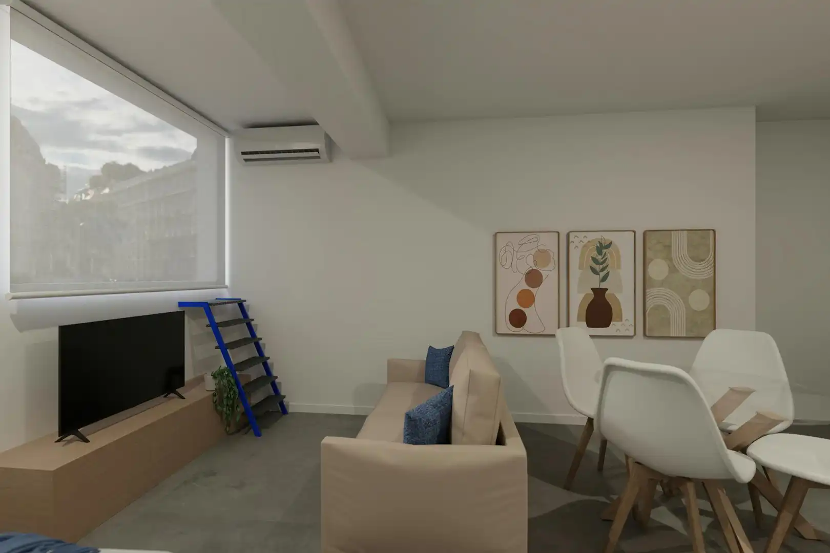 Living room of Flat for rent in Valencia  with Air Conditioner, Furnished and Washing machine