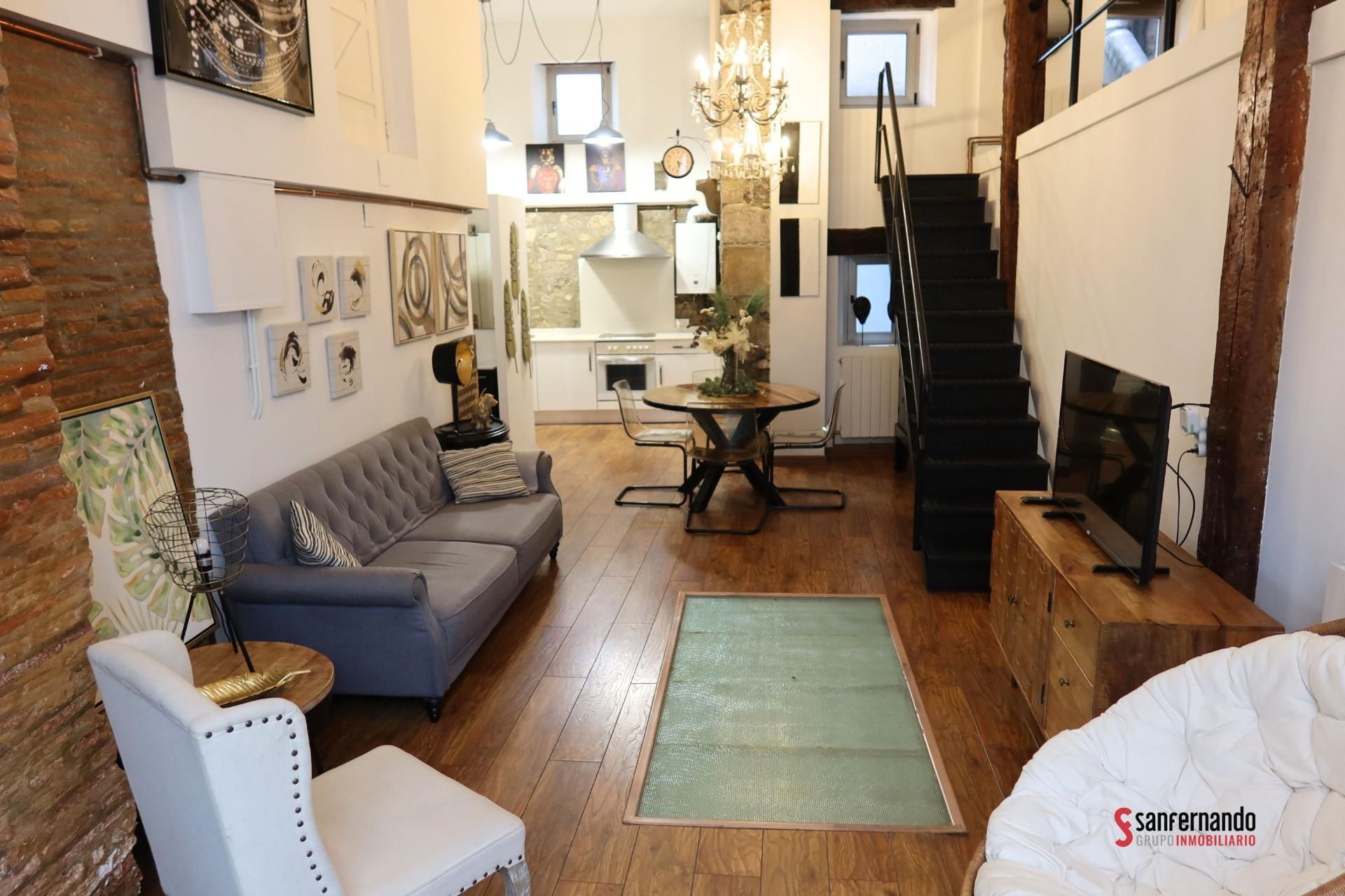 Living room of Planta baja for rent in Santander  with Heating, Parquet flooring and Furnished