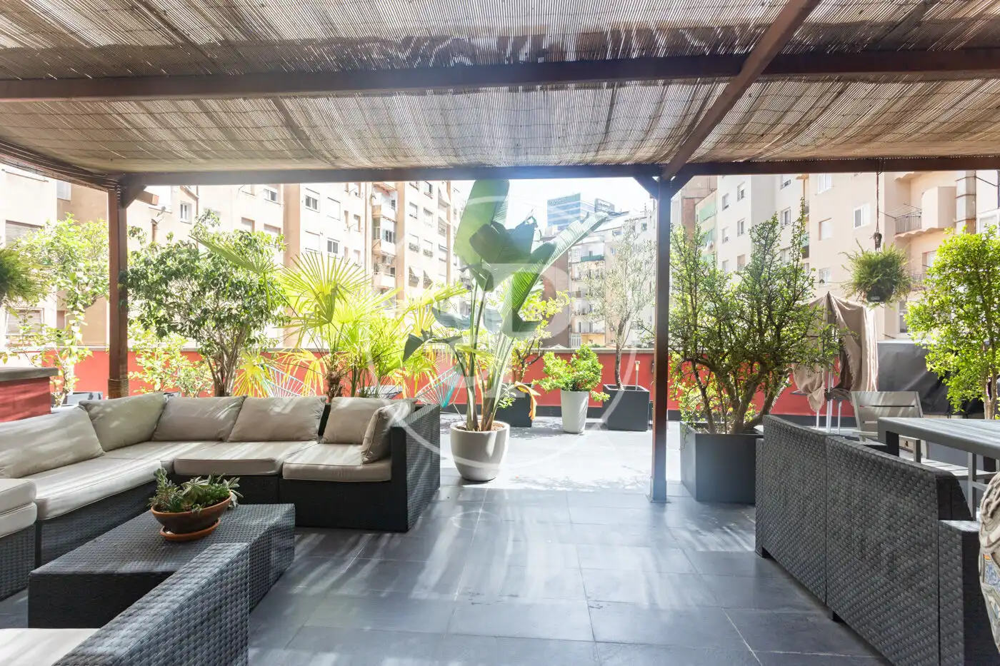 Terrace of Flat for rent in Barcelona  with Air Conditioner, Heating and Private garden