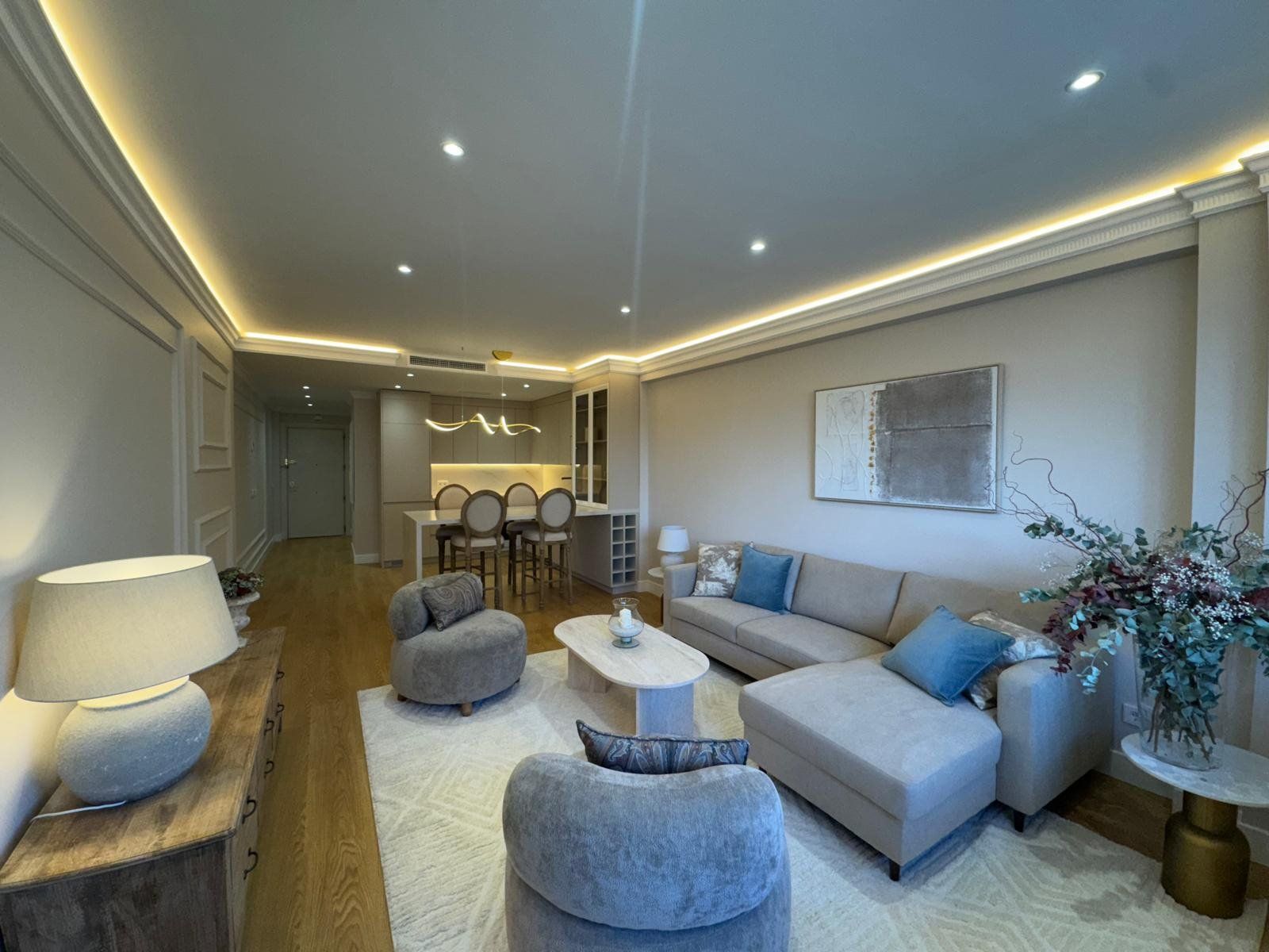 Sala d'estar de Pis de lloguer en  Madrid Capital amb Aire condicionat, Calefacció i Terrassa