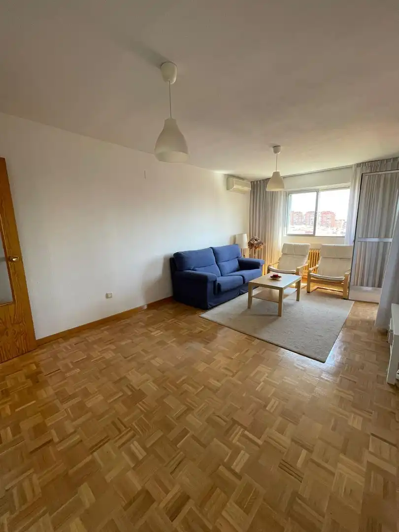 Wohnzimmer von Wohnung zur Miete in Madrid mit Heizung, Parkett und Terrasse