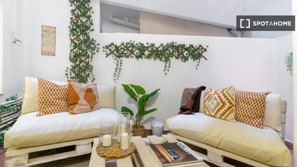 Terrace of Flat for share in Barcelona  with Air Conditioner, Heating and Terrace
