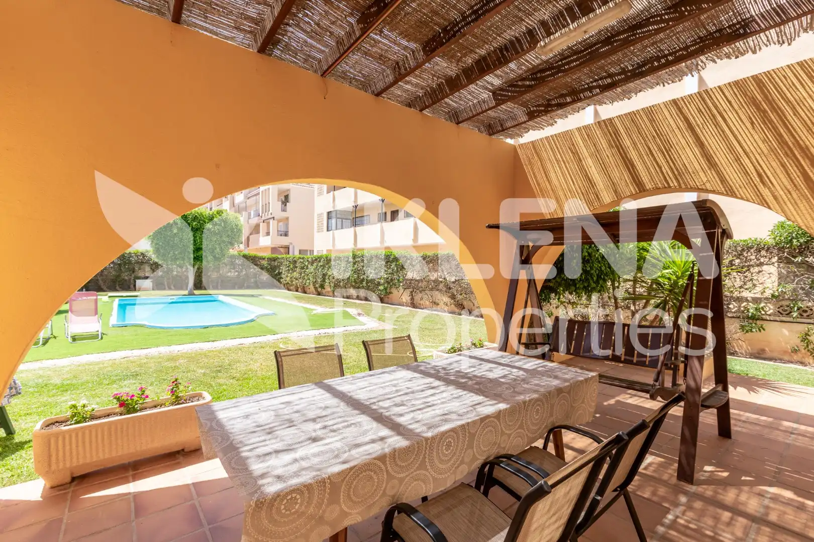 Garden of Houses for sale in Roquetas de Mar  with Air Conditioner, Private garden and Parquet flooring