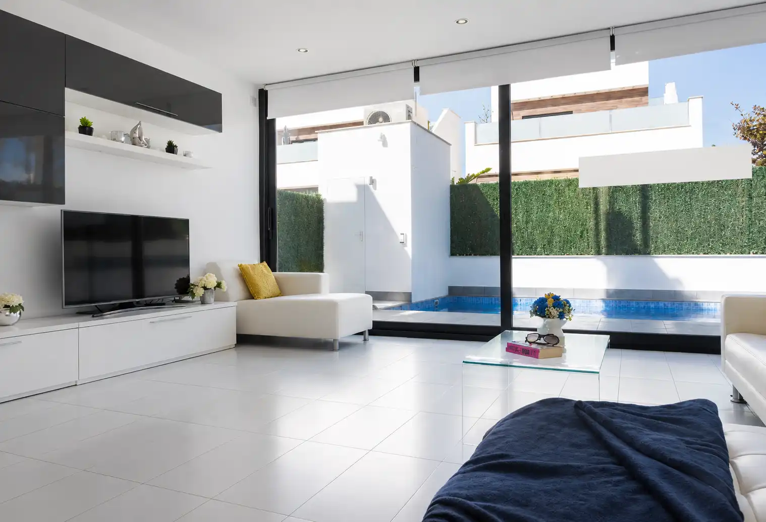 Sala d'estar de Casa o xalet de lloguer en San Pedro del Pinatar amb Aire condicionat, Terrassa i Piscina