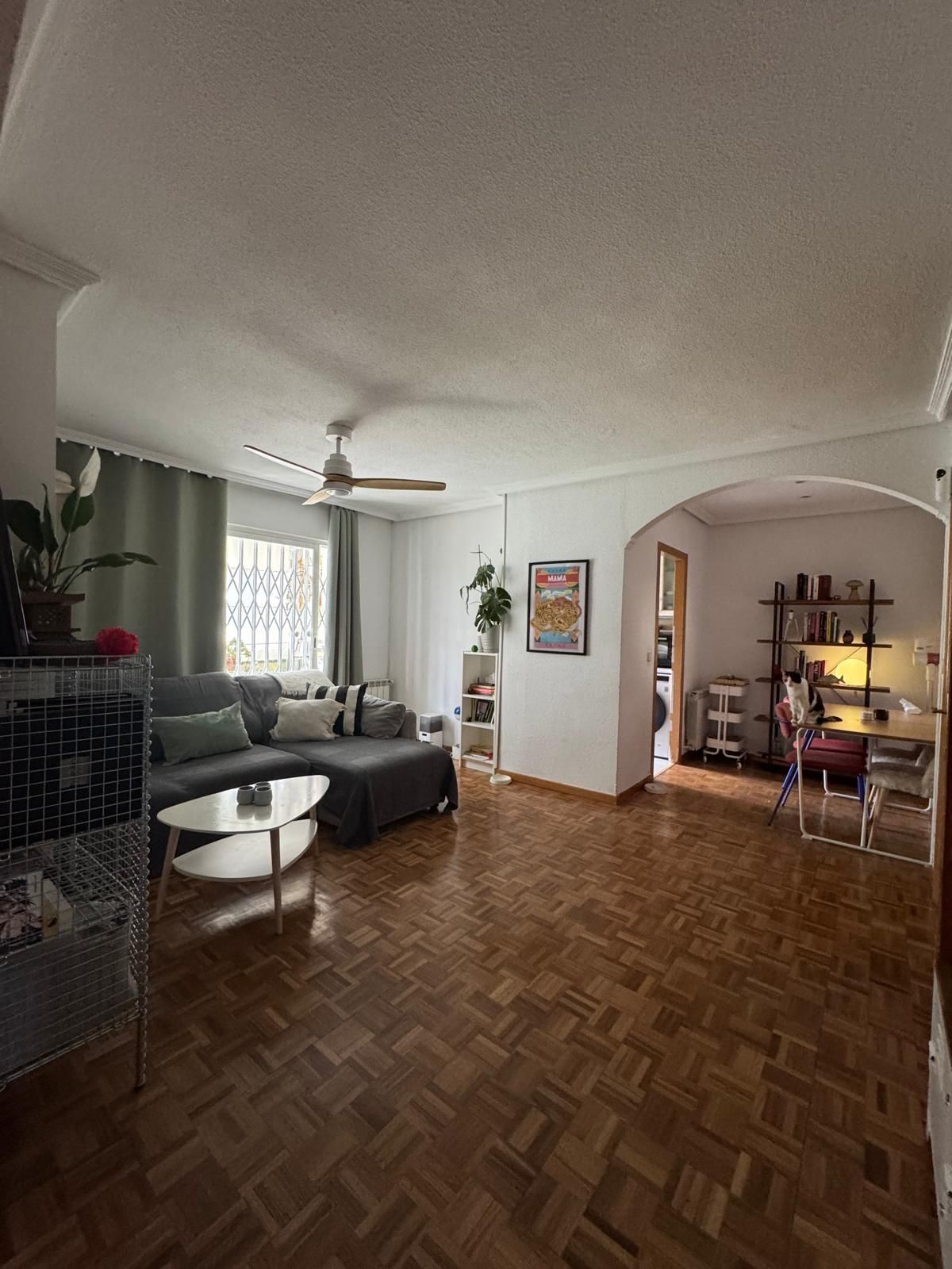 Sala d'estar de Pis en venda en  Madrid Capital amb Calefacció, Parquet i Terrassa