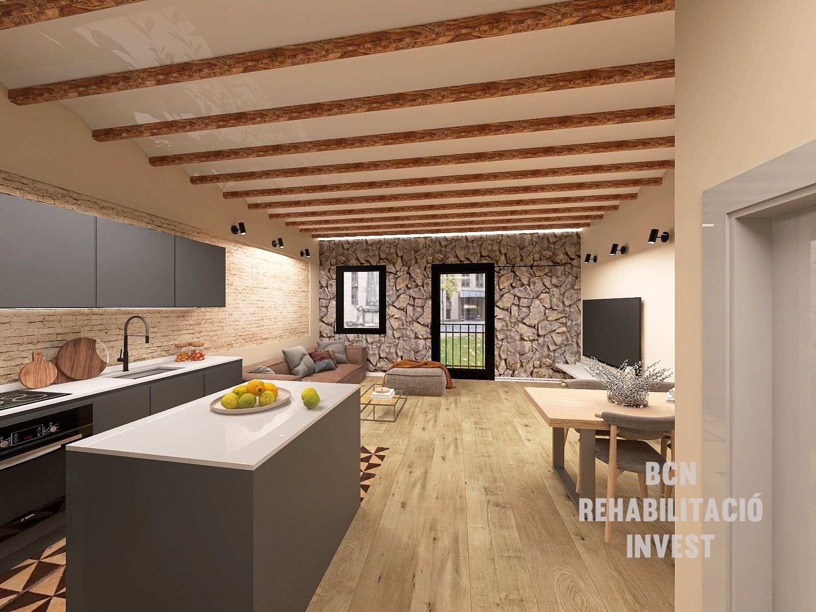 Sala de estar de Ático en venta en  Barcelona Capital con Aire acondicionado, Calefacción y Parquet