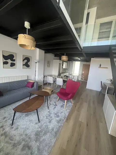 Wohnzimmer von Dachboden zur Miete in Alcobendas mit Klimaanlage, Heizung und Terrasse