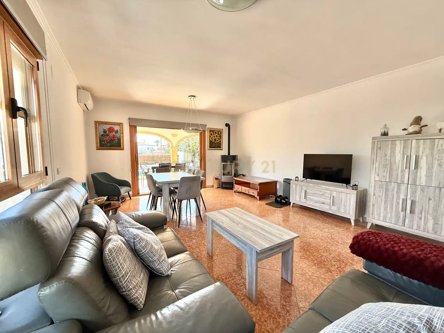 Sala d'estar de Casa o xalet en venda en Calpe / Calp amb Aire condicionat, Jardí privat i Traster