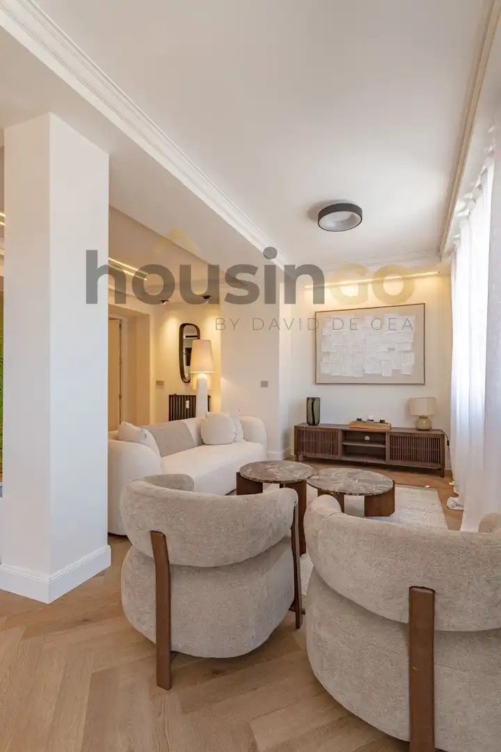 Sala de estar de Ático en venta en Barrio de Salamanca