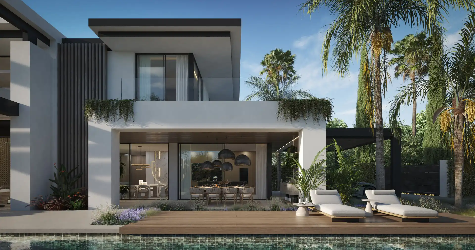 Terrasse von Haus oder Chalet zum Verkauf in Marbella mit Klimaanlage, Heizung und Privatgarten