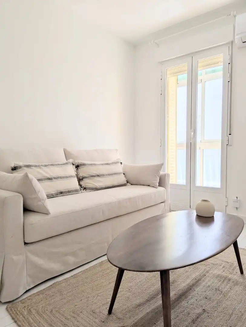 Sala d'estar de Apartament de lloguer en Madrid amb Calefacció, Parquet i Terrassa
