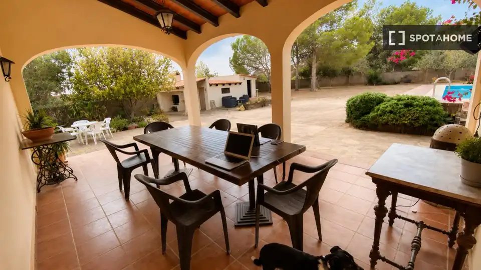 Garden of Flat for rent in Riba-roja de Túria  with Air Conditioner, Heating and Furnished