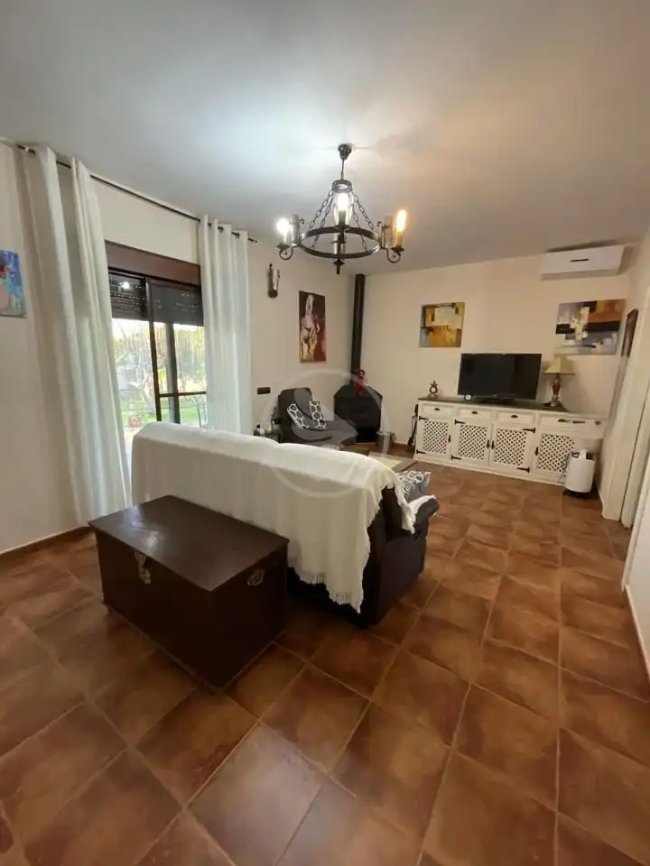 Sala d'estar de Finca rústica en venda en Linares amb Jardí privat, Terrassa i Piscina