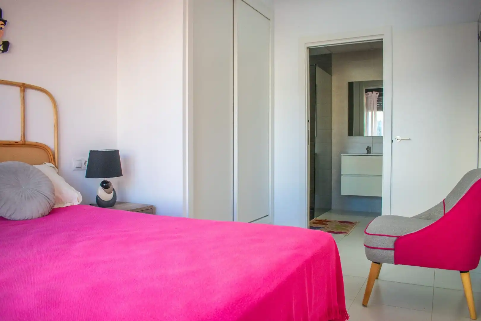 Dormitori de Apartament en venda en Calpe / Calp amb Terrassa, Moblat i Piscina comunitària