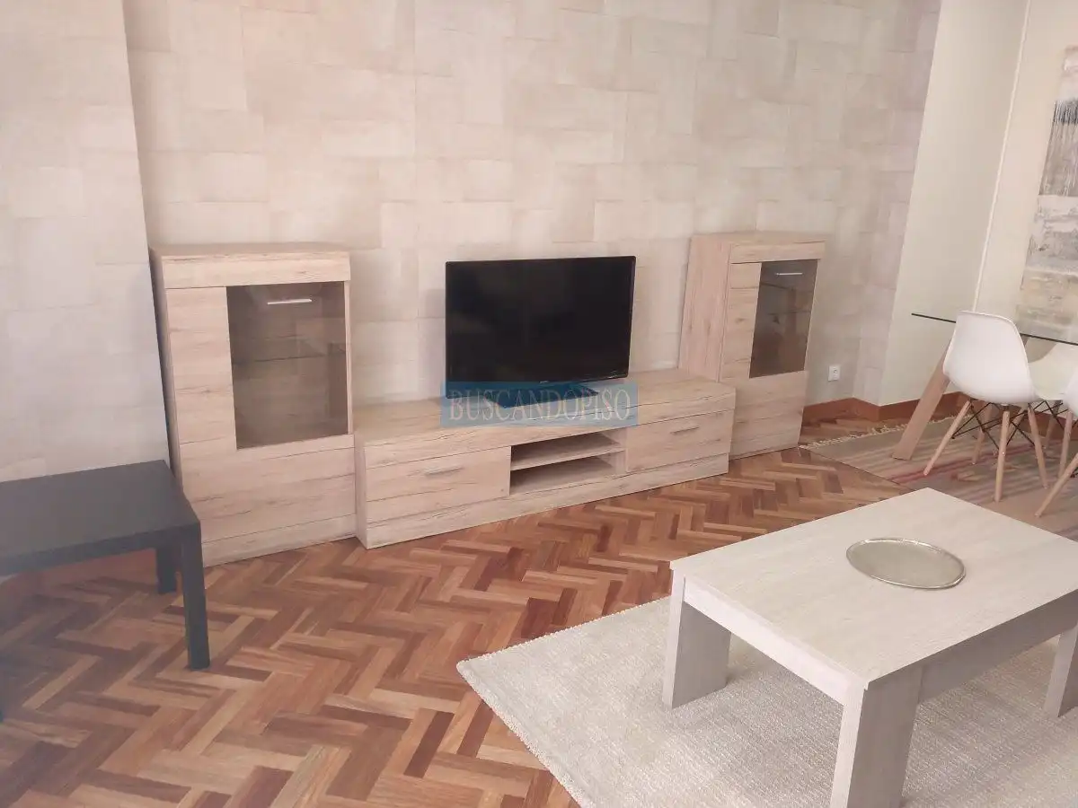 Sala de estar de Estudio de alquiler en  Logroño con Aire acondicionado, Calefacción y Parquet