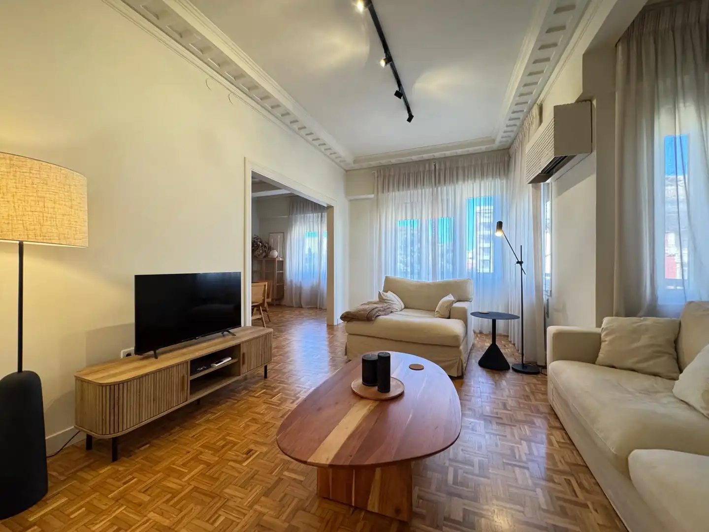 Wohnzimmer von Wohnung zum Verkauf in Alicante / Alacant mit Klimaanlage, Heizung und Parkett