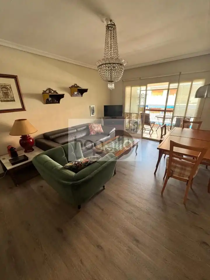 Sala d'estar de Pis de lloguer en  Sevilla Capital amb Aire condicionat, Terrassa i Moblat