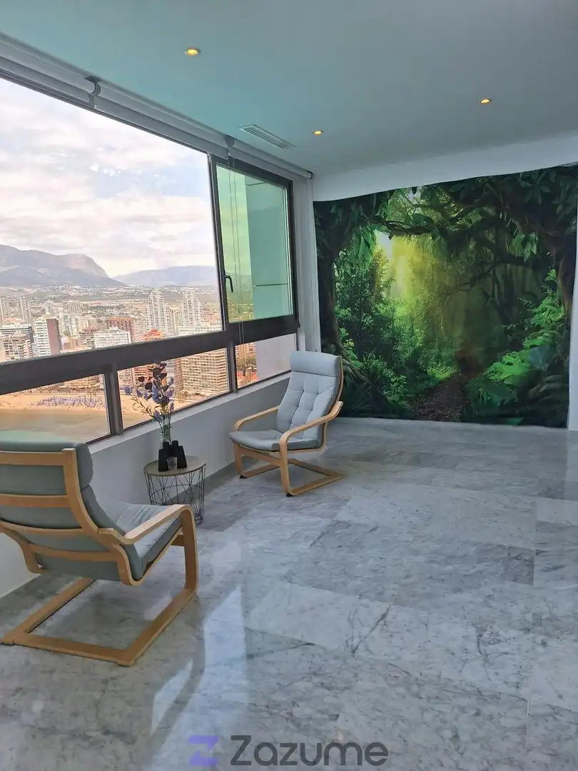 Terrasse von Wohnung zur Miete in Benidorm mit Klimaanlage, Terrasse und Schwimmbad