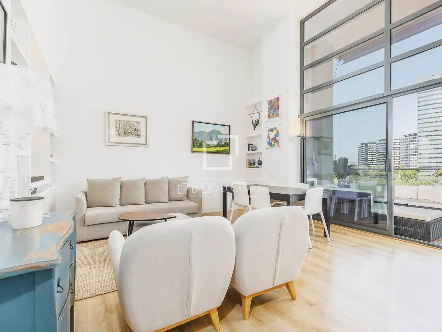 Living room of Flat for sale in Barcelona  with Air Conditioner, Private garden and Terrace