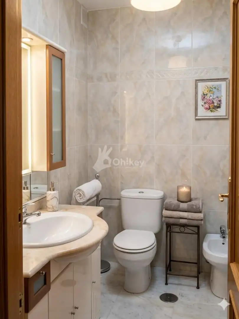 Baño de Casa o chalet en venta en Onzonilla con Calefacción, Parquet y Piscina