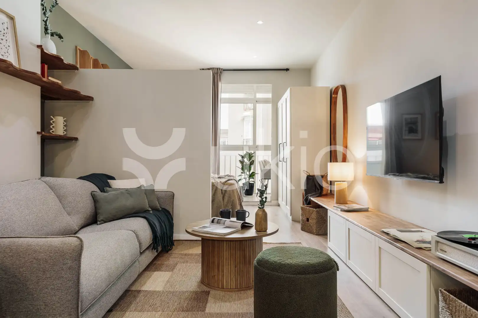 Wohnzimmer von Wohnung zur Miete in Barcelona mit Klimaanlage, Heizung und Möbliert